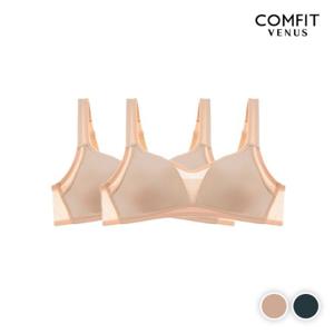 [컴핏비너스][A~F컵]빅사이즈 풀커버 와이어 브라 2매입(SSET636)