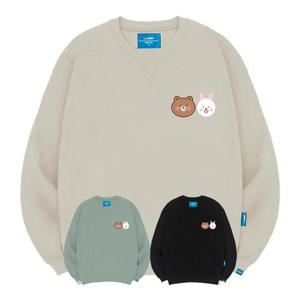 엘라모 기모M 큐티애니멀프렌즈 맨투맨 남녀공용 빅사이즈 S~4XL