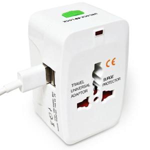 해외여행 USB 2구 멀티 아답터 전세계호환 변환플러그 (WD5B168)