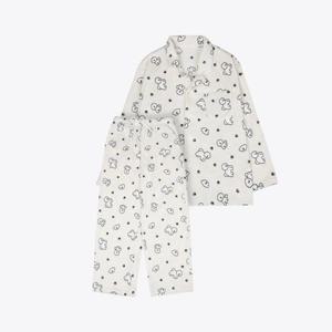 예스 DP02 남성 크림 강아지 수면잠옷세트 남자 편한 따뜻한 겨울 파자마