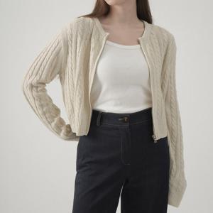 [MADE] 꽈배기 숏 호크니 니트 집업 (4color)