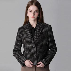 [쉬즈미스][쉬즈미스(SHESMISS)] 울 클래식 체크 크롭 재킷 (택가격498000원)