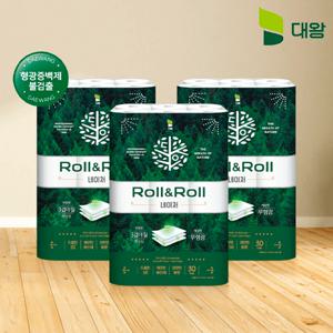 대왕 롤앤롤 네이처 화장지 3겹 27m 30롤 3팩 총 90롤