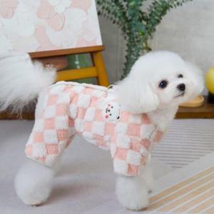 애견 보아털 올인원 체크 하네스 강아지 옷털안감 겨 (WFG7G25)