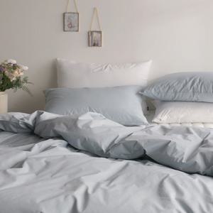 [파르페by알레르망] 플레인 호텔식침구 누빔이불커버 베개세트 Q (더치블루)