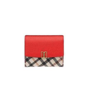 갤러리아_DCWA2E408R2 닥스 [VICTORIA] 레드 체크배색 가죽 반지갑
