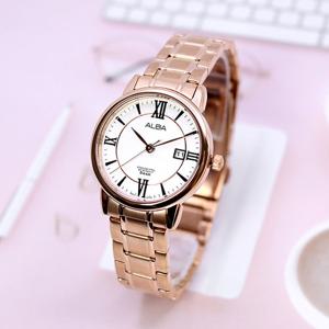 알바 AH7P05X1 모던 슬림 라운드 데일리 정장캐쥬얼 여자 가죽 시계 a