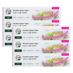 프로그 더블 지퍼백 대형 15매입 x 6개