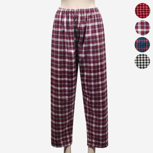 잠옷 파자마 홈웨어 체크 선염 9부 긴바지 여성 기모