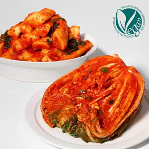 [김치2kg]젓갈없이 깔끔한 비건 배추김치/총각김치