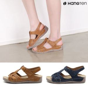 행텐 HT-C102 여성용 초경량 펀칭 짜임 여름 여성샌들 플랫샌들 스트랩 편안한 신발