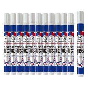 파랑색유성매직 선명한 칼라 유성매직 단색 블루 12개 1P 유성 사인펜
