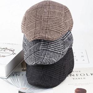 [라일리] Rly 남성헌팅캡 겨울 베레모 골프 체크무늬 모자