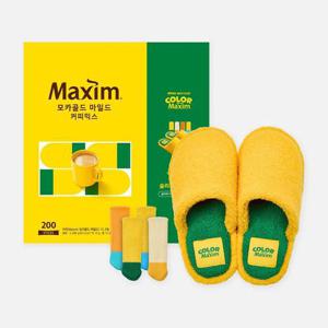 갤러리아_맥심 모카골드 커피믹스 200T+컬러오브맥심슬리퍼세트