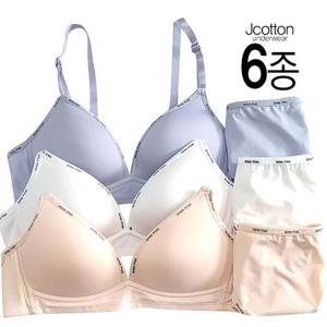 [제이코튼]성장기 주니어속옷 2~3단계 6종 주니어 브라 팬티 속옷세트