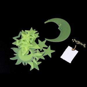 밤하늘 반짝반짝 빛나는 별과 달 야광별 스티커 X10개 (W8B5740)