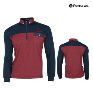 보스케 남성 봄 가을 골프웨어 골프 울론 긴팔 반집업 티셔츠