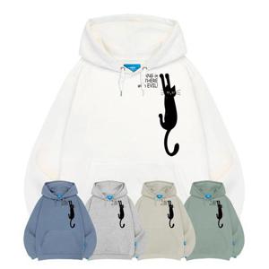 엘라모 기모H 검은고양이 후드티 남녀공용 빅사이즈 M~4XL
