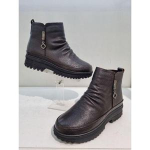 [에스콰이아]MARIO여성 볼넓고 발편한 퍼 앵클부츠 굽4센치 PFDWBS874