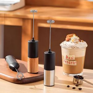 미니 우드 휘핑기 달고나 커피 라떼 전동 우유거품기 L067