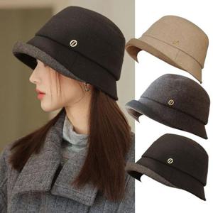 엔비 라인 벙거지 여성용 울 니트 버킷햇 데일리 모자