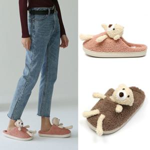 여성용 GL-001 곰돌이 퍼슬리퍼 여자 겨울실내화 따뜻한 거실 털신