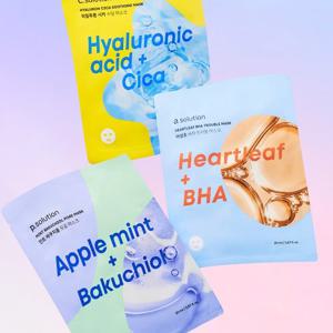 닷솔루션 히알루론/어성초/바쿠치올 마스크팩 3종 10매