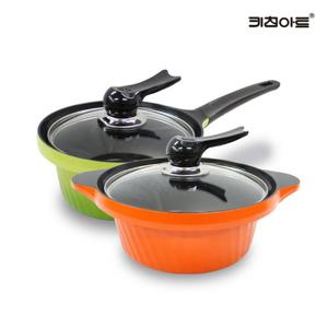 [BJ] 키친아트냄비 Y시리즈 세라믹코팅 주물 냄비세트 2종A 편수18+양수20
