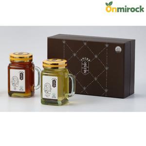 온미락 영주 100% 천연 벌꿀 손잡이 선물세트 1.14kg 아카시아 야생화 자연벌꿀 소백산올꿀