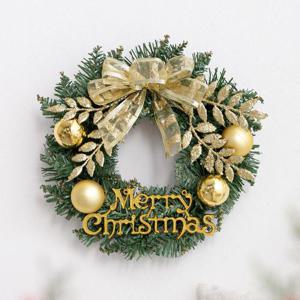 크리스마스 리스 벽장식 골드펄 잎 250mm 벽걸이 소품 현관 문 카페 입구 데코 꾸미기 겨울
