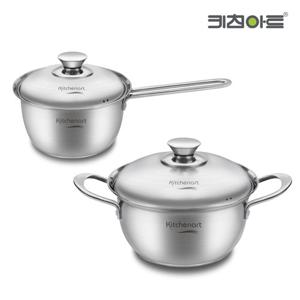 키친아트 베니 인덕션 스텐냄비 2종세트(18편수+20양수)