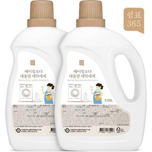 [1+1] 쉼표365 베이킹소다 대용량 세탁세제 3.05L 일반용 드럼용 겸용 드럼세탁기 액체세제 액상 세탁 세제