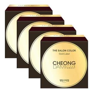 청담스타일 포레스트 더 살롱 컬러 골드라벨 염색약 와인브라운X4개/새치