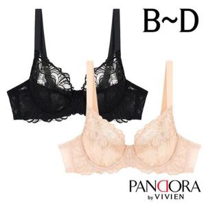 [판도라by비비안]B/C/D컵 시스루 올레이스 홑겹 와이어브라1종(PBR7165)75B-90D