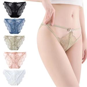 [5매세트] 씨엘스토리 여성 섹시 속옷 리본 끈 시스루 티팬티