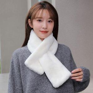 [에이치에스라이프]머플러 목도리 넥워머 토끼털 퍼 방한 겨울