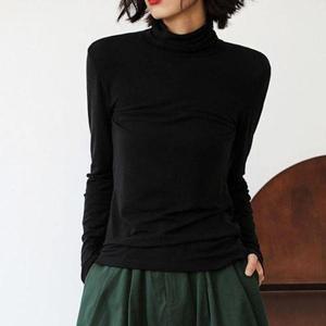 [셀러허브_여성트랜드패션]ONM 얇은 목폴라 슬림핏 티셔츠 베이직 이너