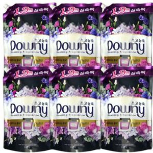 다우니 초고농축 섬유유연제 1.35L(드럼/일반겸용) 생화향기 미스티크 리필X6개