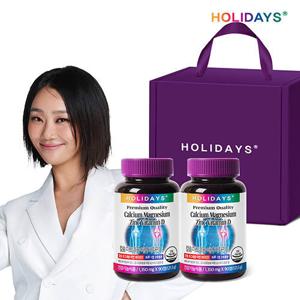 [홀리데이즈] 칼슘 마그네슘 아연 비타민D 90정 2병 선물세트 (6개월분)