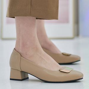 스퀘어 골드장식 여성구두 여성 펌프스
