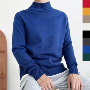 남자 간절기 반목 니트 1P 남성 긴팔 목폴라 티셔츠