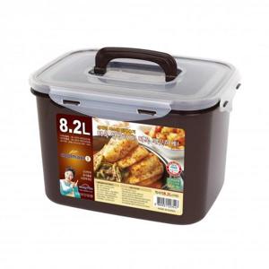 쿨맥시2 직사각 보관 밀폐용기 냉장고정리 반찬통 김치통 8.2L (초코)