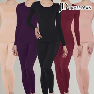 [좋은사람들]제임스딘 여성 발열기모 넥라인 베이직 9부 내의 상하의 세트 JHWIWP53