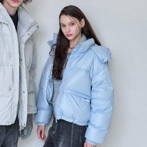 [행텐]여성 덕다운 후드 디테쳐블 크롭 푸퍼패딩_스카이블루212 (10490-113-812-49)_YS