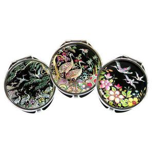 [박씨상방] 나전 실크 뷰티손거울 중(학)