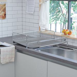 [아이넥스]2025 NEW 클린엣지 점보 3단 슬라이딩 확장형 올스텐 식기건조대(본체+물받이)