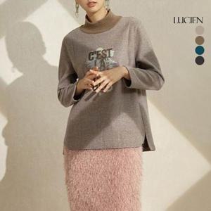 [루시앙]루시앙 아트프린트 울 블렌디드 터틀넥 풀오버 4종 택1