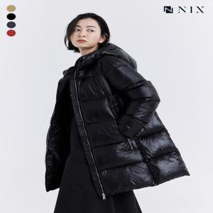 [닉스][NIX]여) 나일론 덕다운80/20 - 지퍼포인트 후드 샤이니 에이라인 (FNRWCUH509P)