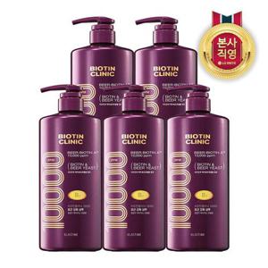 엘라스틴 비오틴클리닉 맥주효모 1000ml x 5개 (샴푸, 컨디셔너 중 택1)
