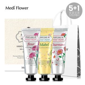 [5+1덤증정]메디플라워 퍼퓸 인 핸드크림 3종세트+쇼핑백